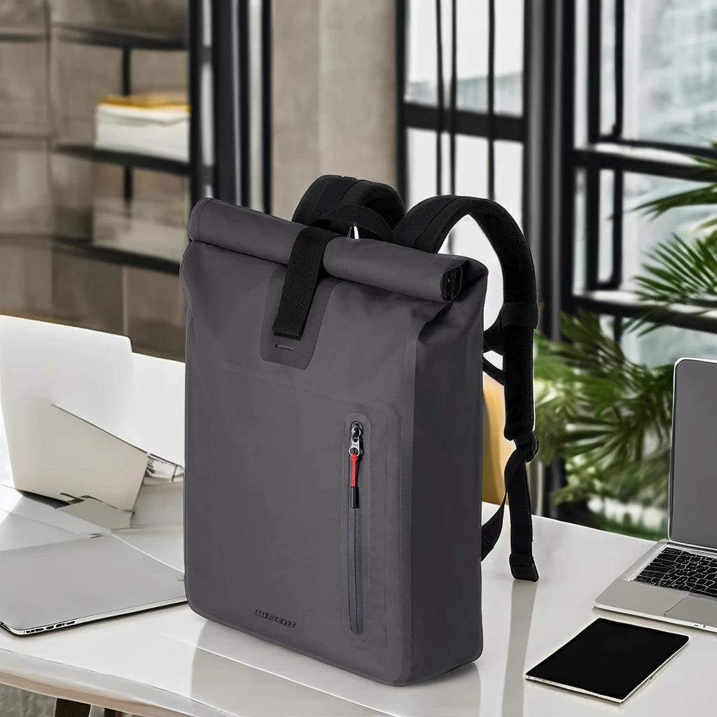 Multi-Function Comfortable Breathable Laptop Backpack Waterproof Anti-Theft Roll-Top Design Geometric Pattern for Business Use