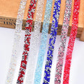 Wholesale 1cm Width Hot Fix Resin Crystal Trim Iron on Rhinestone Ribbon Strass Strips for Shoes Bags Clothing Wedding Cake DIY MegaBDM