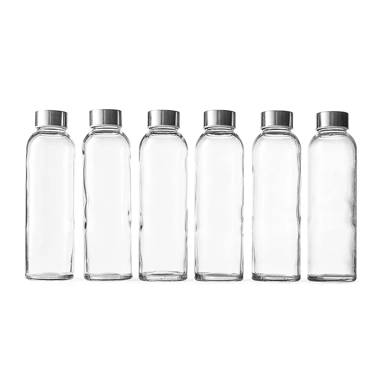 Hot Sale Clear Glass Bottles With Lids Natural BPA Free Eco-Friendly Reusable Refillable Water Bottles for Juicing