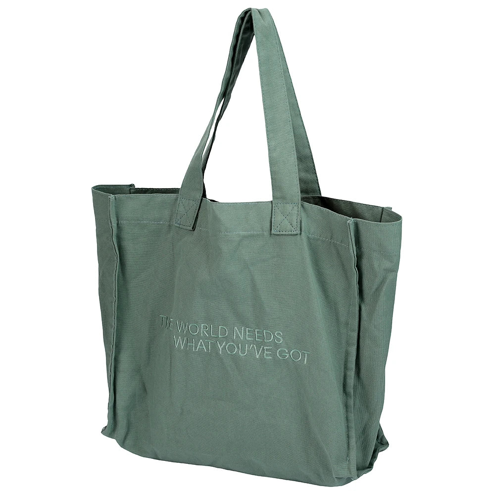 Custom Size 12 oz 100% Washed Cotton Eco-friendly Reusable Large Grocery Shopping Tote Bag Embroidered Logo Printed Canvas