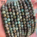 Wholesale Bulk Loose Natural Turquoise Gemstone Beads Smooth Round Natural African Turquoise Stone Beads for Jewelry Making