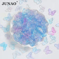 JUNAO New Arrival Butterfly Transparent 3D Resin Beads Mix Resin Jewelry Rhinestones DIY Gradient Butterfly Flat Back Cabochon