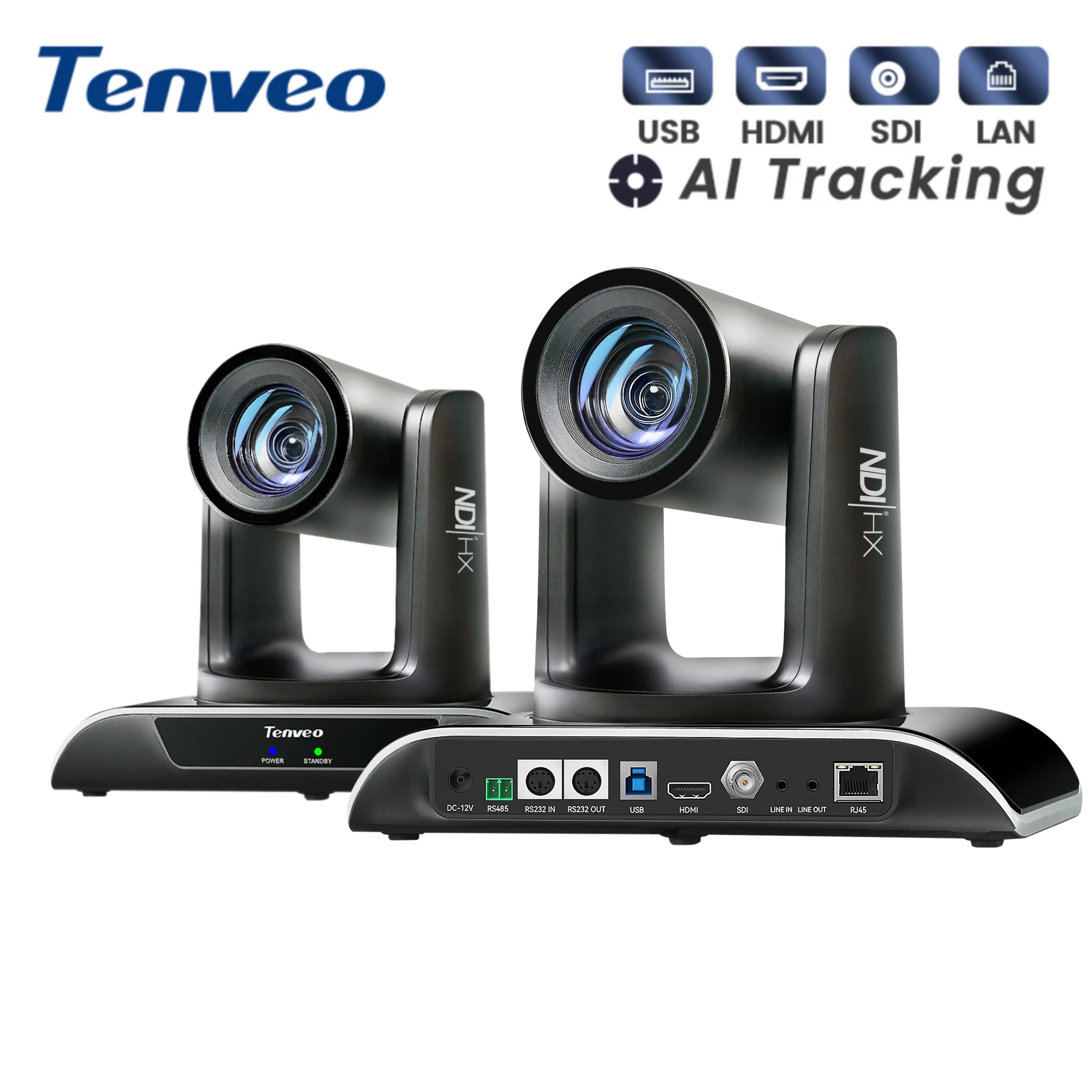 TENVEO VHD620A 20X Ptz Conference Cameras NDI  Auto Tracking Conference Video Camera for Church  LiveStreaming