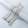 High Polished Gold Plated Stainless Steel Flat Chain Bracelet for Men Jewelry Bangle With Lobster Clasp Bracelets
