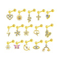 Gaby Stainless Steel Cartilage Helix Piercing Earrings Fashion Jewelry with Gold Plating Face Piercing Jewelry-Wholesale