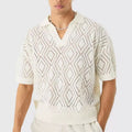 Custom Design logo Quick Dry Casual Knitwear  Knitted Top Short Sleeve Mesh Summer Plus Size Crochet T-shirt Men's Polo Shirts