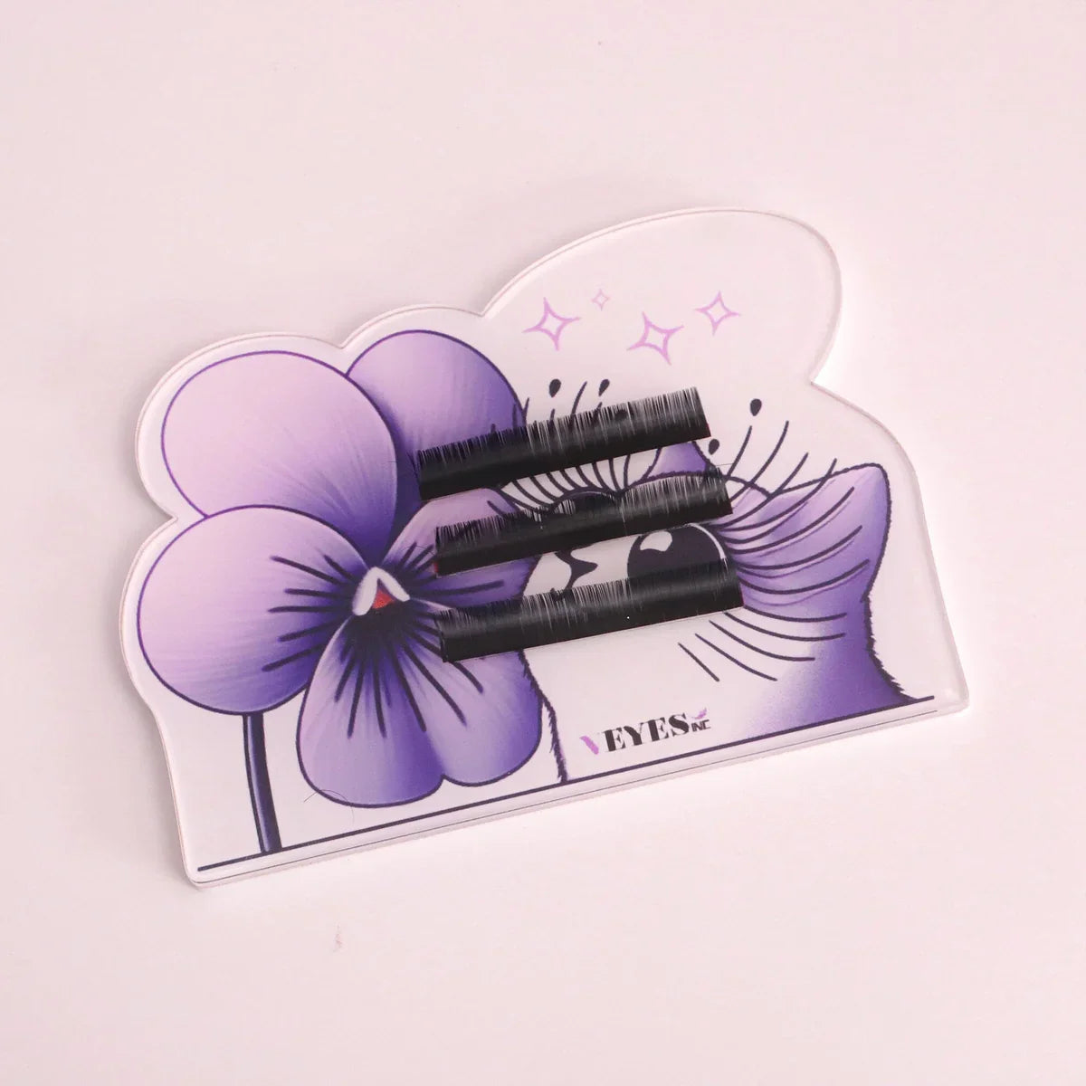 VEYES New Acrylic Green&pink Rectangular Kitty Cat Butterfly Boba Magnetic Lash Extension Pallet Tiles Practice Customizable