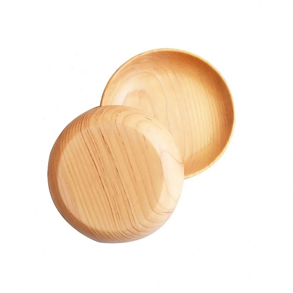 Factory Wood Unbreakable Solid Round Wooden Dishes and Plates Snack Cake Wood Serving Plate/Serving Dish