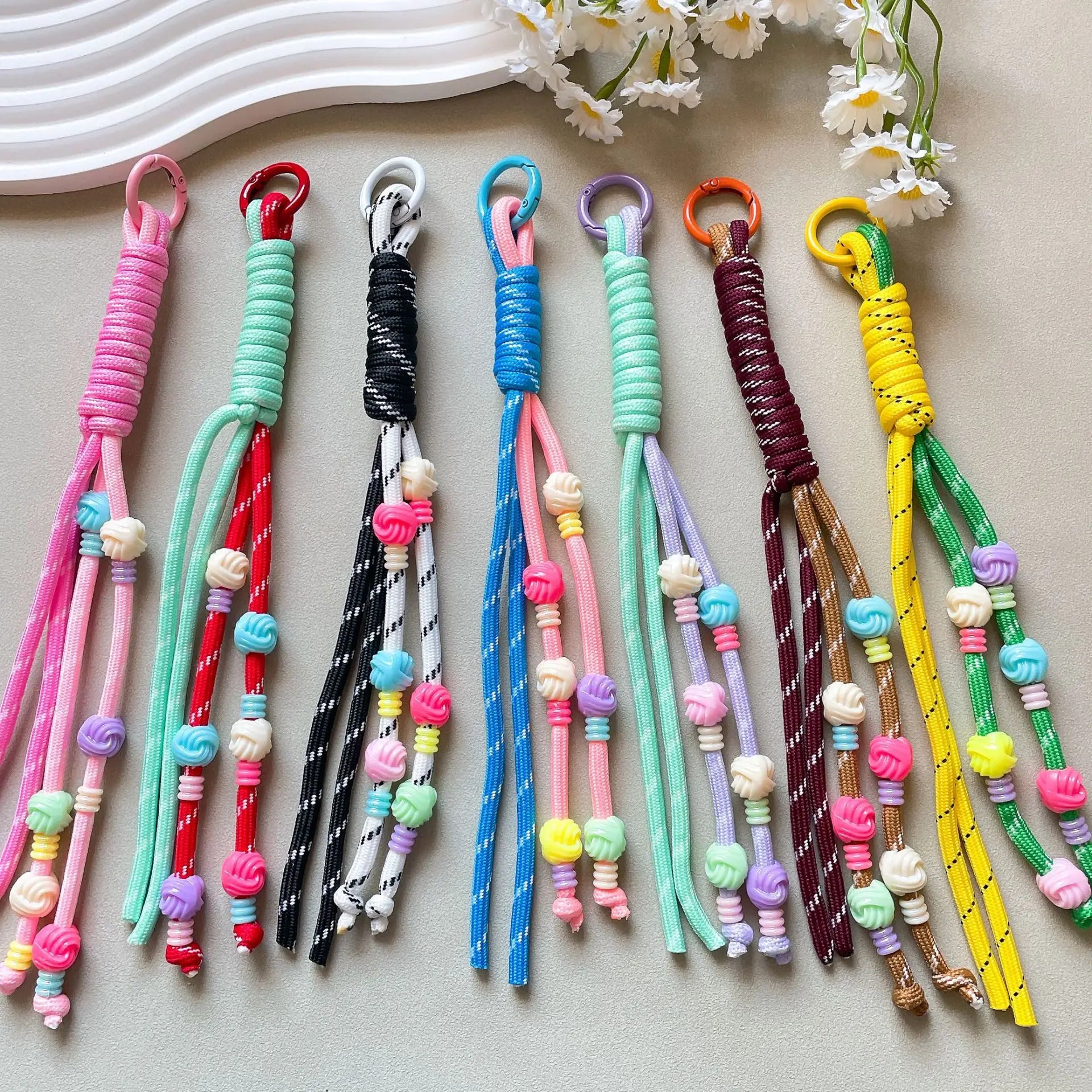 Candy Color Luggage Accessories School Bag Mobile Phone Pendant Personality Key Lanyard Bag Charms Purse Charm with Rope