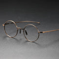 Vintage Brown Round Solid Pattern Yvan TO-1082 Unisex CE RoHS Certified Luxury High Quality Titanium Eyeglass Frames