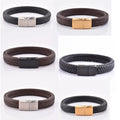 Men's Gold Plated Vintage Stainless Steel Woven Bracelet for Anniversary