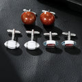 Men's Sports-Style Copper Cufflinks Fashionable Basketball Rugby Shaped Accessories for Suits and Shirts for Gifts