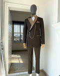 Modern Men's Suit 2 Pieces Blazer Pants Satin One Button Wedding Groom Tuxedos Formal Tailored Costume Homme