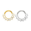 Ready to Ship Fashion Newest Hoop Ring Titanium Square and Round CZ Alternate Ear Ring