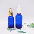 1oz Cobalt Blue Glass 30ml Bottle Containers Serum with Black Cover