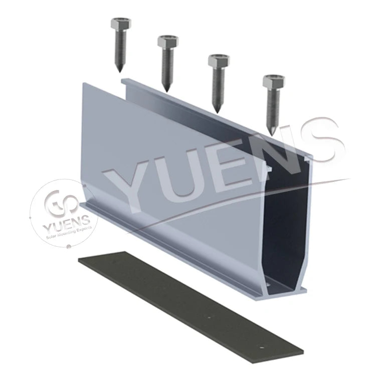 AL6005-T5 Yuens OEM High Quality Wholesale Aluminum Solar Mounting Rail Solar Mounting System Aluminium Rail Solar Mini Rail ISO