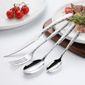 24-Piece Modern Stainless Steel Flatware Set Royal Style Silver Golden Cutlery for Hotels Parties Kitchenware Nordic Design Bulk