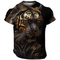 Fitspi Oversized Men's T-shirt 3d Tiger Print Tees Tops Summer Casual Mens Animal Pattern T Shirt Streetwear Quick Dry Clothes