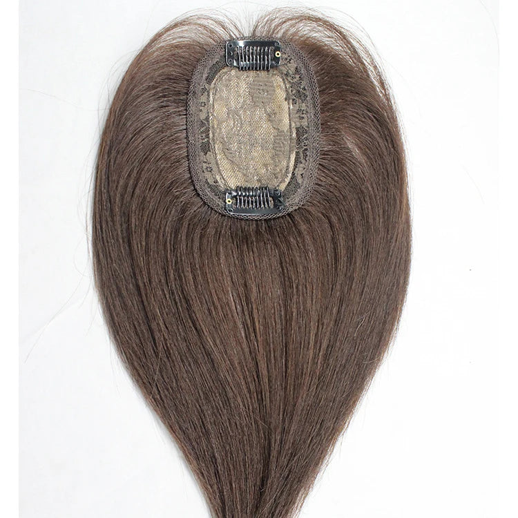 Silk Base Women Toupee Clip in Hair Extensions Human Hair Topper INDIAN Hair Straight Air Transport Door to Door 10 Inches
