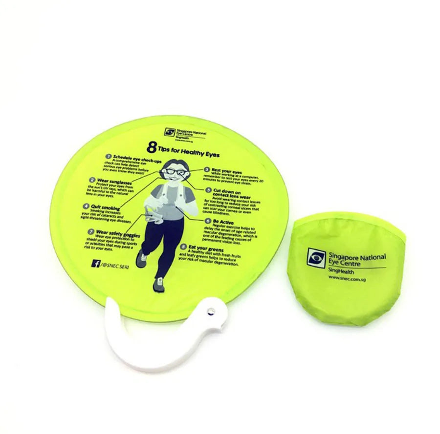 Custom 190T Polyester Foldable Hand Fan with Pocket for Children