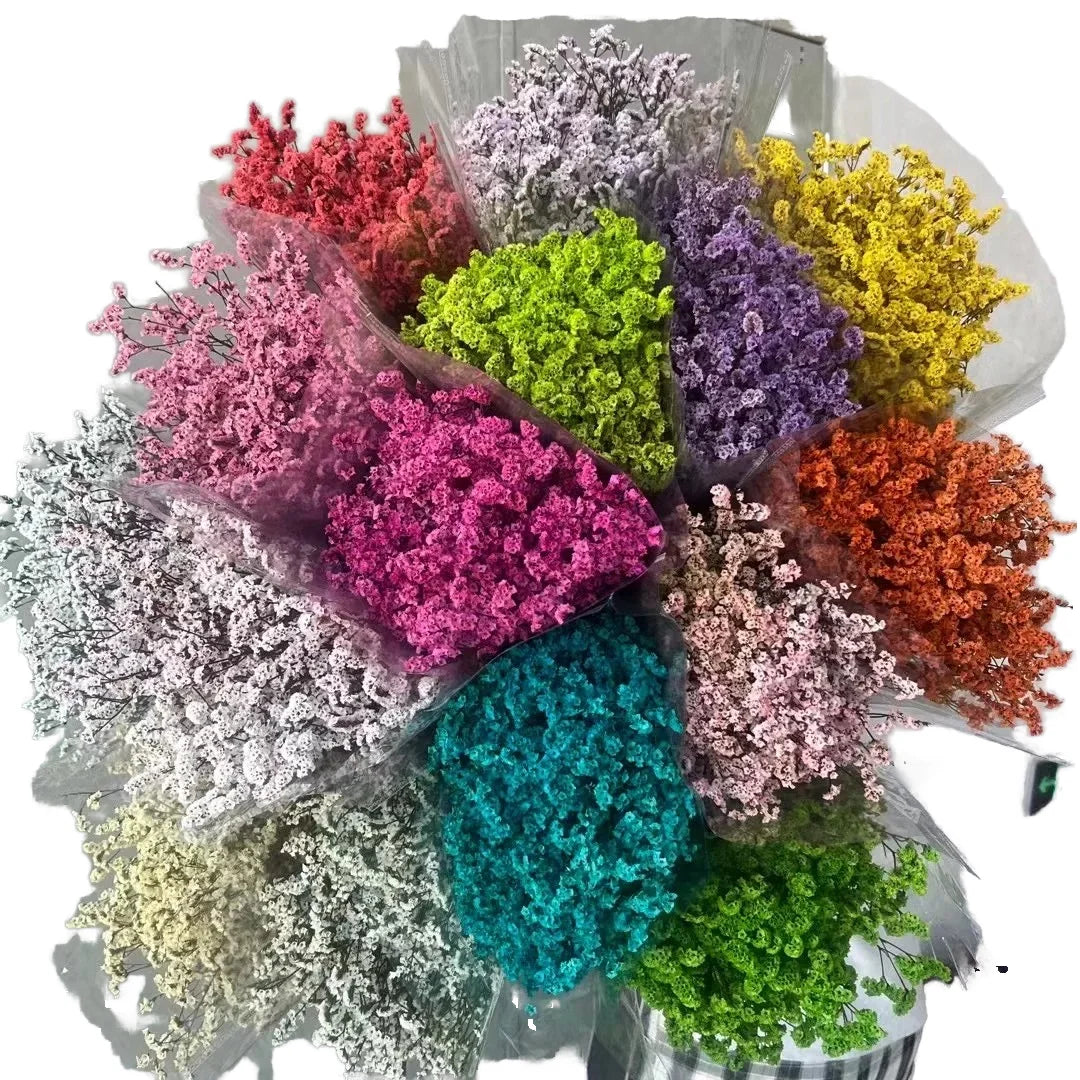 Best Selling Handmade Preserved Limonium Crystal Grass Bouquet Square-Shaped Dried Flowers for Home Decor for Valentine's Day