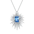 C5087 Abiding Jewelry Fashion 925 Sterling Silver Lab Blue Spinel Gemstone Pendant Celestial Jewelry Women Brooches