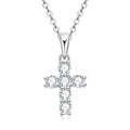 Fine Jewelry Grade D 0.6ct Cross Moissanite Diamond Jewelry 925 Sterling Silver Simple Moissanite Pendant Necklace Women