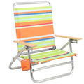 2019 Portable Aluminum 4 Position Folding Camping Sand Beach Chair with Wood Armrest CNLF