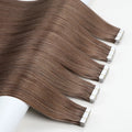 Double Drawn Tape in Hair Extensions 100human Hair Extensions Tape in 100% Remy Virgin Russian 22 Inch Brown Tape Hair Extension