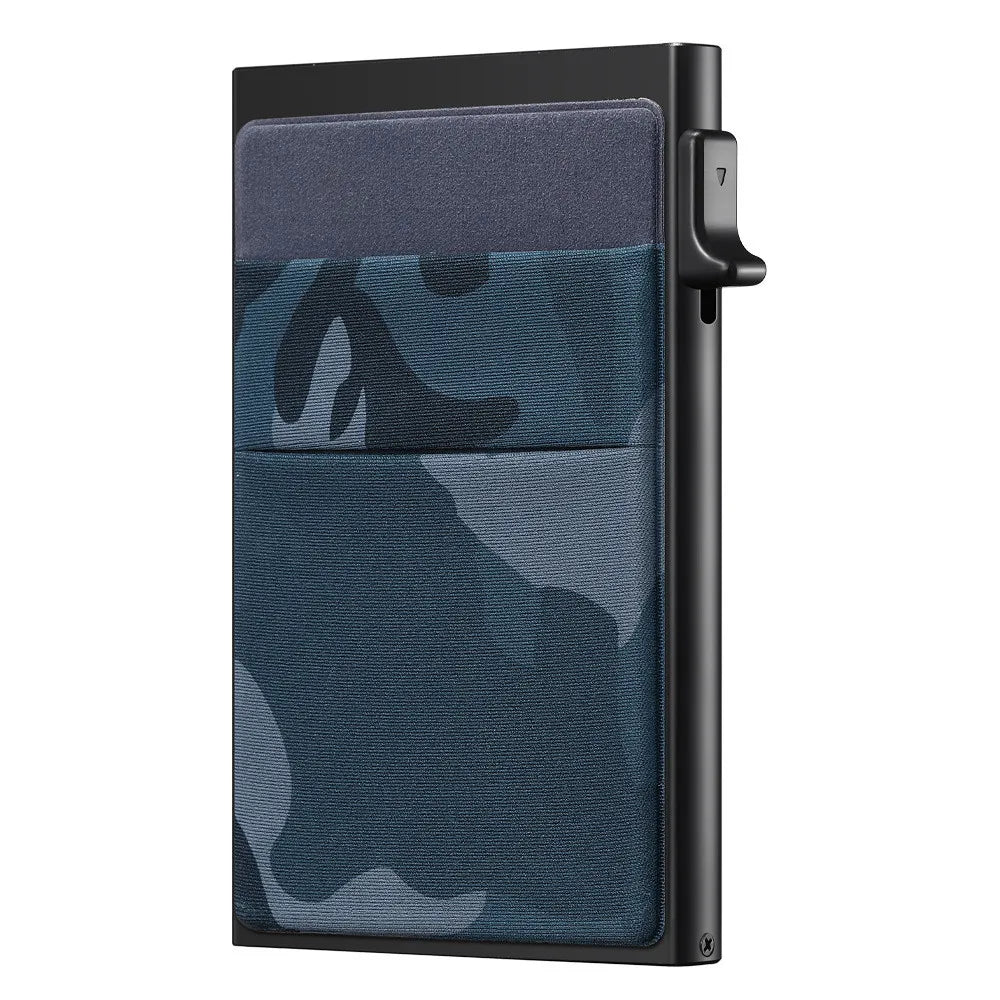 Compact Card Wallet with Pop-up Mechanism & RFID Protector Slim Front Pocket for Business Cards & Cash Office Gift