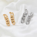 JOOLIM Jewelry PVD 18K Gold Plated Chunky Cuban Chain Drop Earring Stainless Steel Design Jewelry
