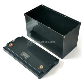 QHY 12V 100Ah LiFePO4 Battery Case with Screws & Battery Capacity Tester IP54 Rated ABS Material Black Max 4 Cells