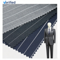 Classic RTS 50%W 50%P Blend Worsted Merino Wool/Polyester Fabric Italian Fabric for Men's Suit Stripe Style