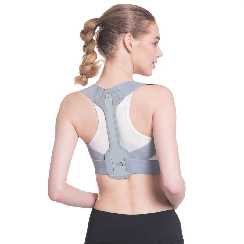 Adjustable Back Support Posture Belt Adult Polyester Grey Back Posture Corrector
