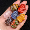 1 Inch Natural Rose Quartz & Jade Polished Crystal Pig Carving Elegant Desktop Decoration for Children Perfect Gift Idea