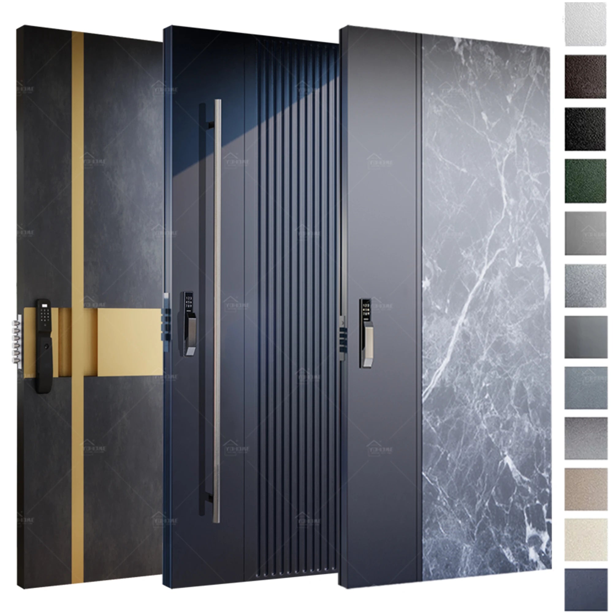 China Top Factory Custom Villa Front Exterior Pivot Door House Entrance Aluminum Door Metal Exterior Home Pivot Door