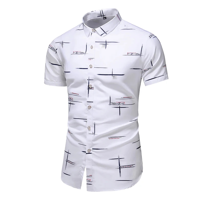 Fashion 9 Style Design Short Sleeve Casual Shirt Men's Print Beach Blouse 2023 Summer Clothing Plus Asian Size M-xxxl 4xl 5xl
