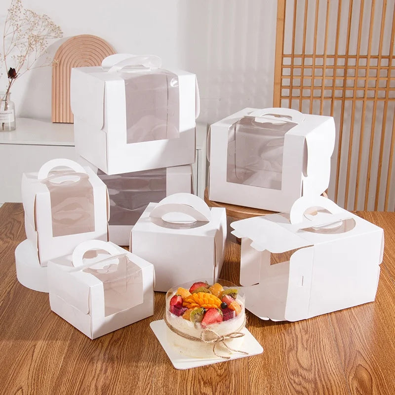 Chinese Manufacturers Wholesale Paper Material Birthday Party Gift Package Yiwu Retail 3 Inch Cardboard White Cake Box Packaging