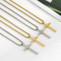 Vintage Religious Jesus Piece Jewelry for Men Stainless Steel Cross Necklace Real 18k Gold Plated Christian Pendant Jewelry