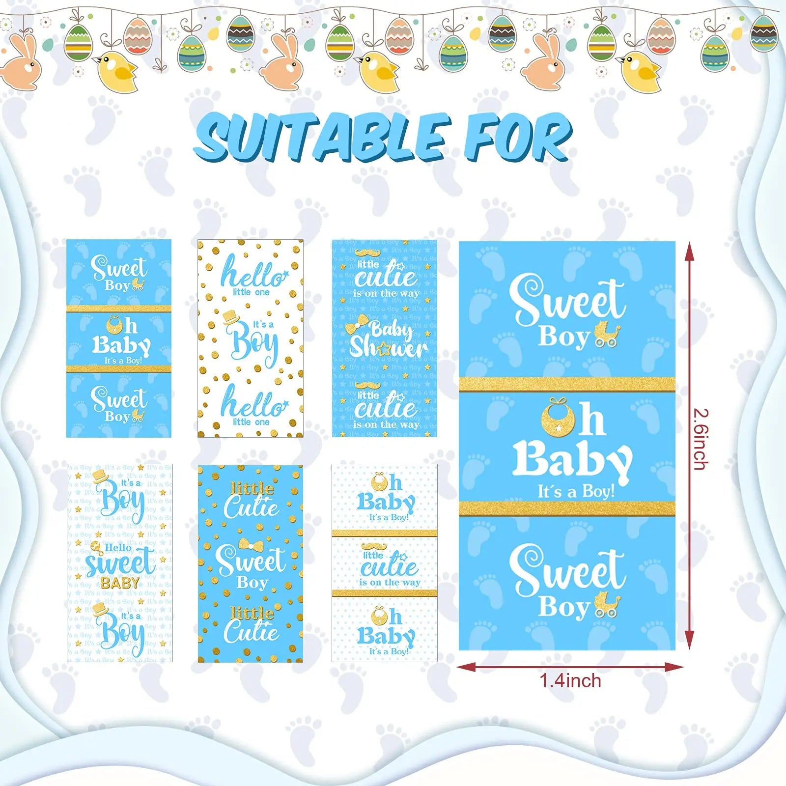 Baby Shower Candy Wrappers Mini Candy Wrappers Chocolate Bar Label Stickers for Kids