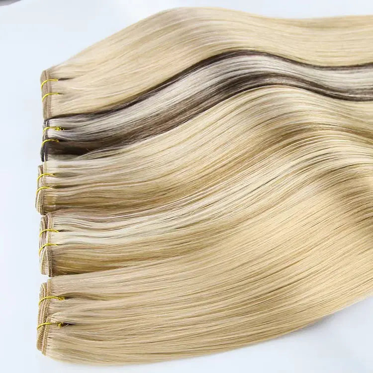 Weft Russian Hair Cuticle Aligned Remy Virgin Double Drawn Weft Hair Extensions Human Hair