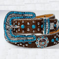 Wholesale 3.8cm 1.5" Width 3 Pieces Buckle Set pony Hair Fashion Fancy Crystal Rhinestone Belt