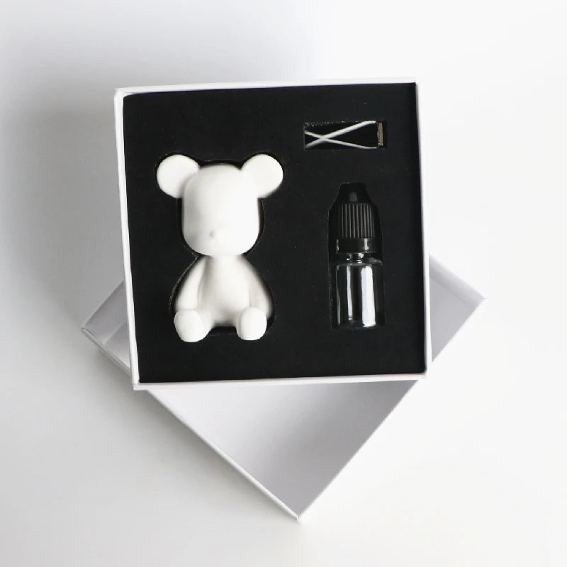 Handmade Porcelain Fragrance Essential Oil Diffuser Cute Bear Shaped Scented Ceramic Aroma Plaster Car Vent Clip Air Freshener
