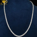 5MM Fashion Necklace Jewelry 925 Silver VVS Moissanite Tennis Chain for Men Women Gold Plated Claw Setting GRA Certified