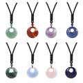 Fashion 30MM Pendant Natural Stone Crystal Healing Stone Charms Rope Chain Necklace Handicraft Decoration As Daily Gift