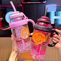 Wholesale Large Capacity Summer Cartoon Ice Cup Portable Sports Straw Water Bottle for Camping for Outdoor Drinking