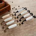 Oukali European Style Ceramic and Zinc Alloy Door Handles Antique Furniture Knobs and Handles for Kitchen Cabinet