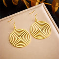Simple Style Stainless Steel Gold Plated Butterfly Flowers Trendy Irregular Pendant Earrings for Gift