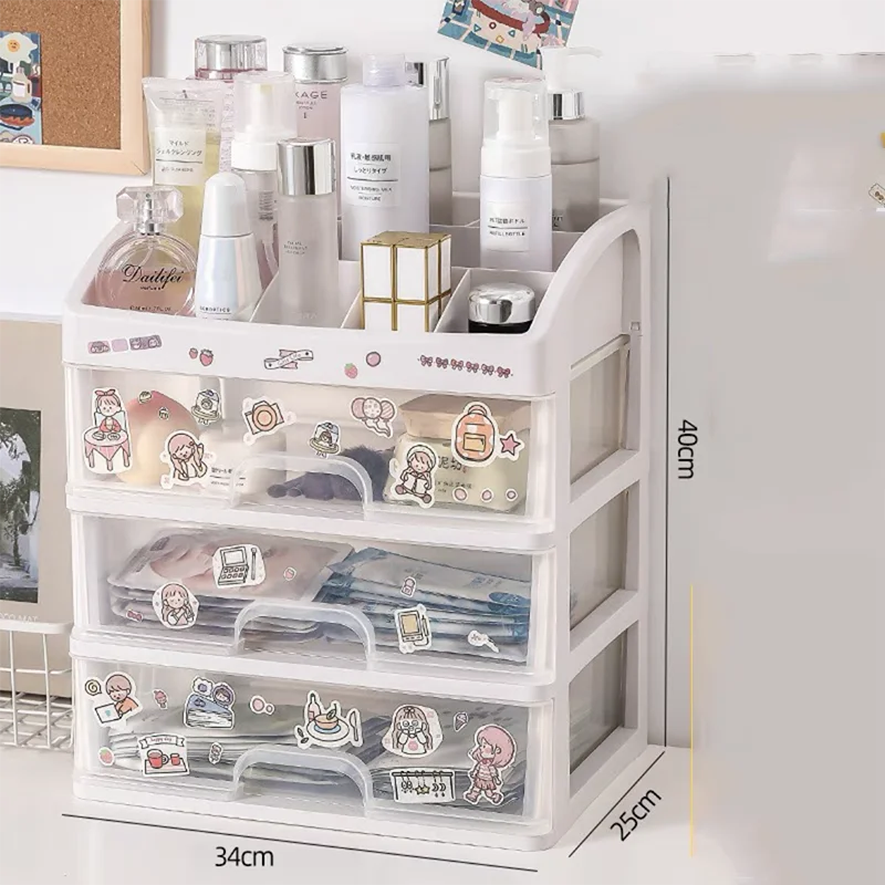 Cosmetic Storage Box Transparent Multifunctional Desktop Storage Drawer Make up Organizer