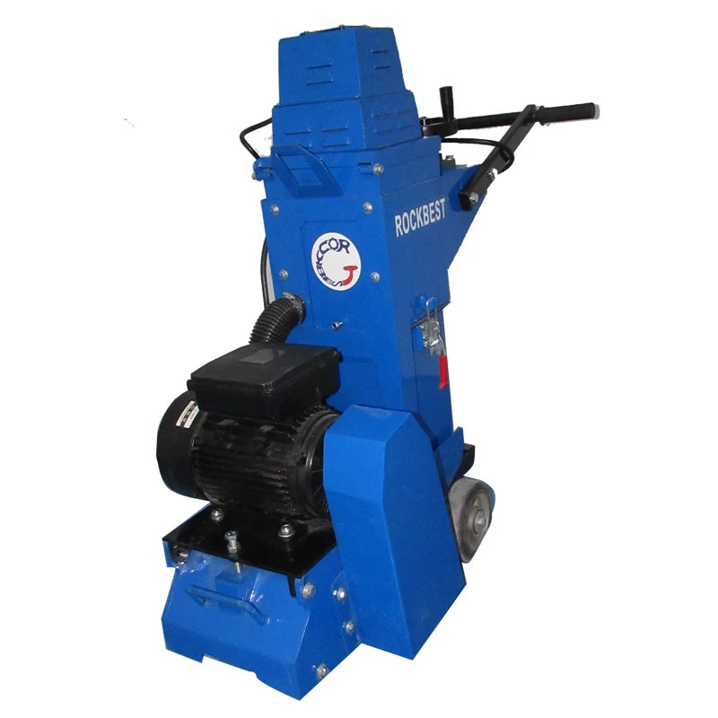 ROCKBEST Electric Concrete Floor Scarifier Machine with Vacuum Cleaner 380V 4KW 250mm Working Depth Easy Maintenance